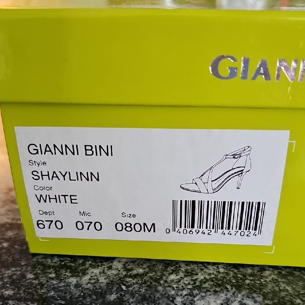 Gianni Bini Shaylinn White Strappy Heel Sandals